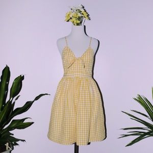 Vintage Light Yellow Gingham Dress